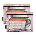 thumbnail image 2 of 2 Pack Pencil Bag 9.84x6.1 Inch 3-Ring Page Turning Folder Zipper Pencil Case Pencil Bag Page Turning File Bag Cartoon White Bear, 2 of 6