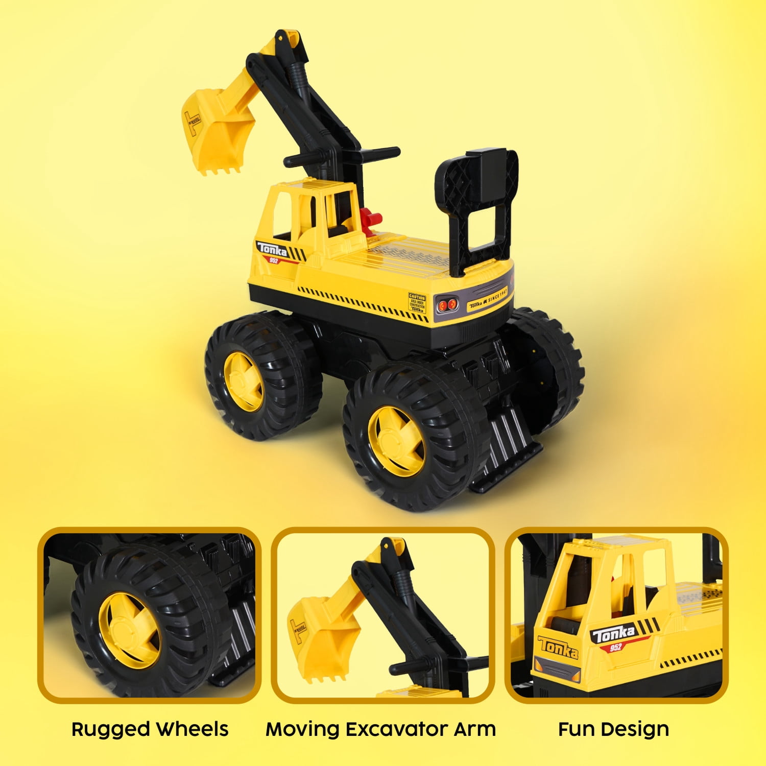 Tonka Excavator Foot to Floor Ride On for Kids