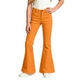 thumbnail image 4 of Girls Uniform Pants Flared Dressy Pants (Orange), 4 of 5