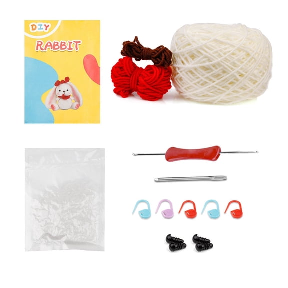 Beginners Crochet Kits, Crochet Rabbit Kits, with Yarn, Crochet Hooks, Instructions DIY Crochet Craft Starter Kits