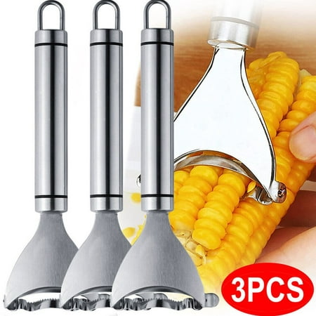 

3Pcs Corn Peeler Magic Corn Stripper For Corn On The Cob Remover Tool Stainless Steel Multifunctional Kitchen Grips Corn Planer Cob Cutter Kernels