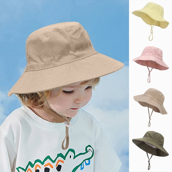 Kids Bucket Hat for Boys Girls, Packable Fun & Cool Reversible Beach Sun Teen Toddler Bucket Hat 6-12 Months 12-24 Months 2t 3t 4t 5t 6t 7t 8t 9t Children(Pink,M)