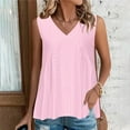 thumbnail image 2 of Timegard Eyelet Tank Tops for Women V-Neck Sleeveless Ruched Dressy Casual Loose Tops Summer Vacation, 2 of 7
