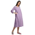 thumbnail image 3 of Moomaya WoMen's Printed Nightdress Knee Length Cotton Sleepwear Short Gown, 3 of 6