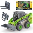 thumbnail image 1 of Qcar Minicargador 3 en 1 Vehículos de construcción Juguetes Cargador de sitio fundido a presión a escala 1:50 con montacargas de metal y juego de pala de agarre Camiones de juguete para niños de 8 9 1, 1 of 5