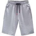 thumbnail image 3 of Mens Shorts Knee Length Summer Lightweight Breathable Elastic Waist Straight Leg Loose Beach Shorts with Pockets, 3 of 6