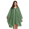 thumbnail image 3 of SaphiRose Hooded Rain Poncho Waterproof Raincoat Jacket for Adults with Pockets Green, 3 of 8