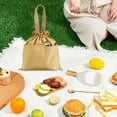 thumbnail image 4 of bbymog Home Storage Canvas Lunch Box Bag Office Worker Drawstring Insulation Hand Hold Lunch Box Bag Thickened and Easy Picnic Lunch Box Bag, 4 of 6