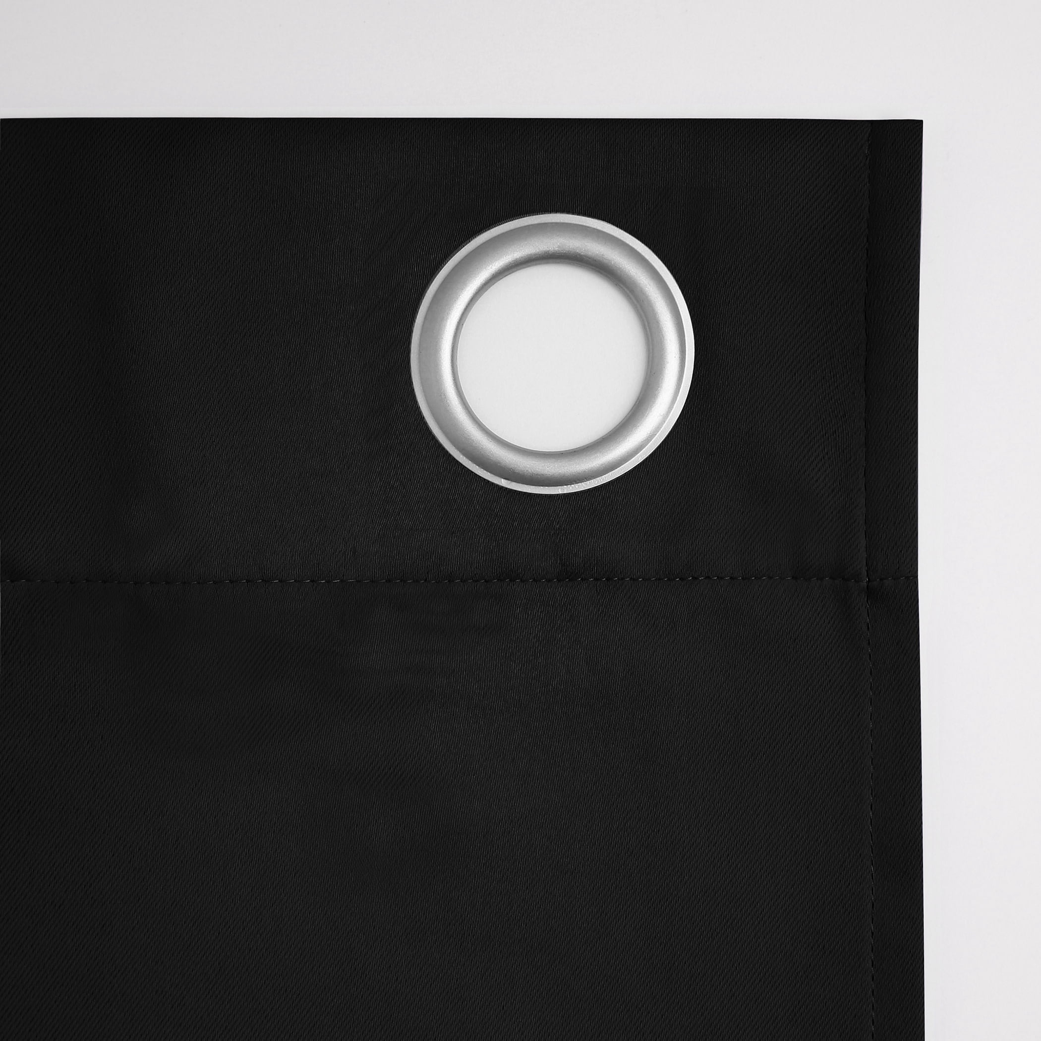 Sun Zero Nolan Energy Efficient Blackout Grommet Single Curtain Panel, 40" X 120", Black