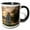 Black/White, variant on 3drose, Minnesota, Walker, Sunrise Over Leech Lake and Walker Bay Lighthouse., 11oz Mug