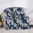 thumbnail image 3 of Yiaed White Leaves Print Blanket Throw Blanket Soft Cozy Flannel Blanket for Home Bed Sofa Couch Chair-40"x30", 3 of 6