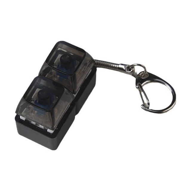 HUASHENG Bubble Base Four Button Clicky Mechanical Toy | Stim Toy Stress (Black Base Transparent Red Keycaps)