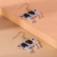 thumbnail image 5 of 2 pares de pendientes colgantes de vaca de dibujos animados de acrílico divertidos únicos lindos y elegantes pendientes de gancho de gota de animales lecheros conjuntos de regalos 5*3,4 CM negro marr, 5 of 5