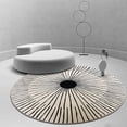thumbnail image 3 of Alfombra redonda grande CHAO diseño moderno 100cm interior y exterior felpa corta rayas geométricas, 3 of 5