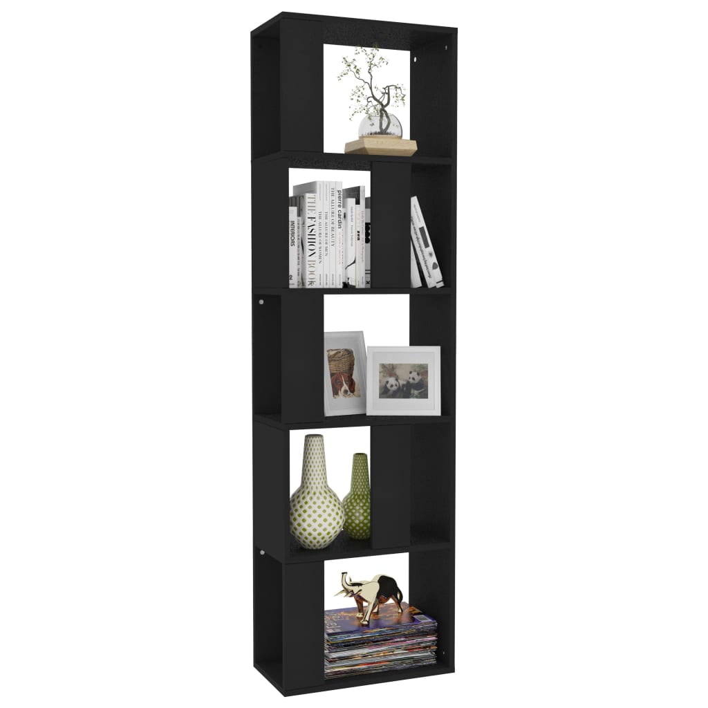 Kepooman Modern 5-Tier Vertical Corner Bookcase for Office Living Room Bedroom, 17.7" x 9.4" x 62.6", Black Kepooman Modern 5-Tier Vertical Corner Bookcase for Office Living Room Bedroom, 17.7" x 9.4" x 62.6", Black