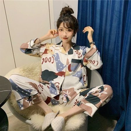 

CoCopeaunt Cow Print Womens Pajamas Home Clothes Cute Pyjama Pour Femme Kawaii Sleepwear Pijamas Nightie Autumn Winter