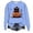 Light Blue, variant on Women's Hoodedless Sweatshirt for Wear with Halloween Graphic Casual Pullover Top for Spring and Autumn Fashion Streetwear White S