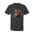 thumbnail image 2 of Wild Bobby, Colorful Rainbow Tiger Animal Lover Men's Graphic T-Shirt, Charcoal, X-Large, 2 of 3