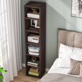 thumbnail image 5 of Tribesigns 70.9 Inch Tall Narrow Bookcase, Modern White Corner Bookcase for Home Office, Walnut, 5 of 5