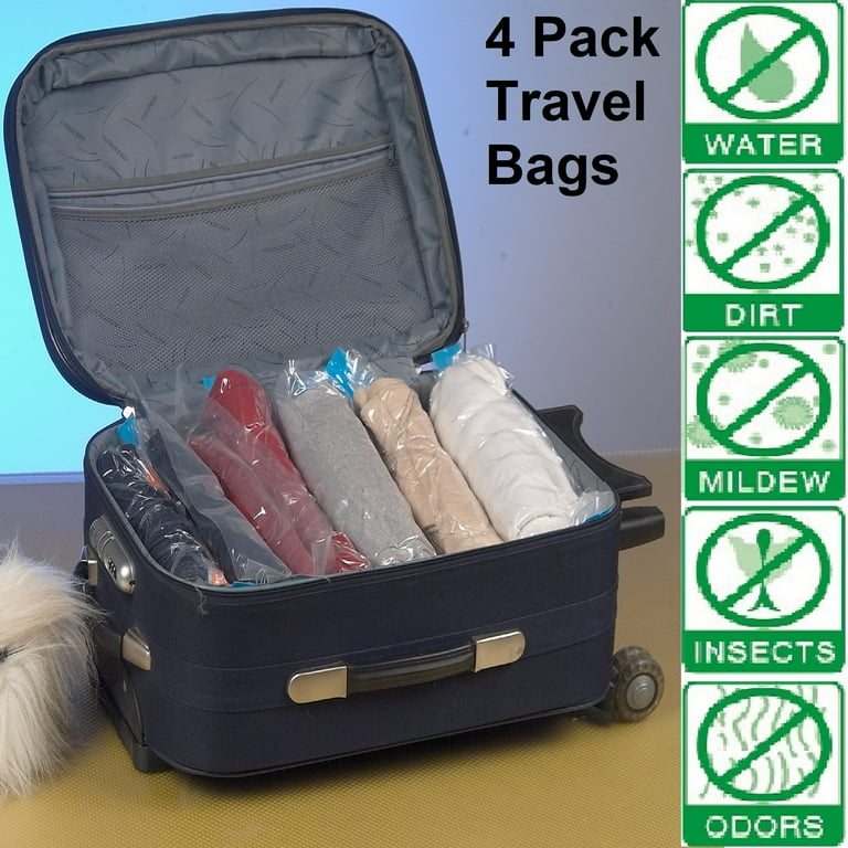 Spacesaver 8 x Premium Travel Roll Up Compression Storage Bags for  Suitcases - No Vacuum Needed - (4 x large, 4 x medium) - 80% More Storage  than Leading Brands! 