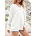 thumbnail image 6 of DOKOTOO Hoodies for Women Oversized Sweatshirts Casual Long Sleeve V Neck Drawstring Waffle Knit Tops S-2XL, 6 of 10
