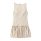 thumbnail image 4 of Vestido mini sin mangas con pliegues y corte en A para mujer - Cuello redondo con lazo y cremallera en la espalda - Poliéster - XS-L, 4 of 6