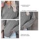 thumbnail image 3 of Blusa Manga Larga Cuello Redondo Botón Jersey Color Puro Cómodo Casual Tops para Mujer, 3 of 4