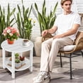 Round Adirondack Side Table Double End Outdoor Tables For Patio ...
