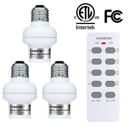 Kasonic Smart Home Wireless Remote Lamp Holder Purpose Combo Set 3 Kasonic Smart Home Wireless Remote Lamp Holder Purpose Combo Set 3 Bulb Base 1