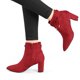 thumbnail image 2 of Botines De Arco De Cremallera Talón De Bloque Dedo Del Pie En Punta Para Mujer Rojo 38.5, 2 of 7