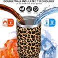 thumbnail image 3 of Leopard Print 30oz Handheld Travel Tumbler with Handle – Double Wall Stainless Steel Insulated Cup, Flip Straw Lid, Leak-Proof & BPA-Free for Hot and Cold Drinks – Durable Coffee & Juice Mug Black, 3 of 6