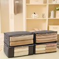 thumbnail image 4 of Bolsas plegables para guardar ropa | Grandes juegos organizadores de armarios | Almacenamiento bajo la cama | Asas reforzadas | Ventana transparente | Tapa de cremallera | 4 Pack | 19,6x15,7x8,3 in, 4 of 8