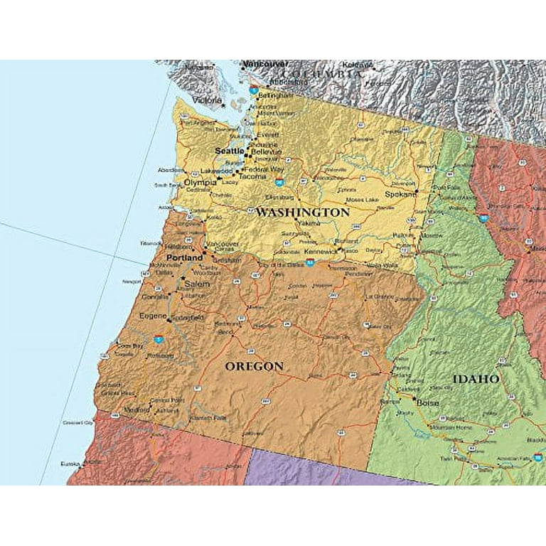 Large 24x36 United States, USA US Classic Wall Map Poster with