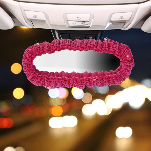 LEEYNEER Car Mirror Cover With Mirror Decoration Car Mirror Cover Mirror Accessories Elastic Car Mirror Female Cover Bling Car Accessories General Acce