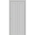 thumbnail image 1 of Sliding Closet Bi-fold Doors 84 x 84 inches | Quadro 4111 Matte Grey | Sturdy Tracks Moldings Trims Hardware Set | Wood Solid Bedroom Wardrobe Doors, 1 of 5