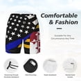 thumbnail image 3 of Men's 2 in 1 Swim Trunks with Compression Liner Thin Blue Line Maryland Flag Quick Dry Beach Shorts, 3 of 6