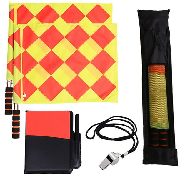Árbitro de fútbol FLhrweasw bandera tarjetas de árbitro juego de silbato herramienta útil