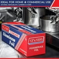 thumbnail image 4 of 4 Count 12""x1000 Standard Aluminum Kitchen Foil Rolls for Food, Heavy Duty Food Safe Foil Wrap, Silver, 4 of 6