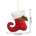 thumbnail image 2 of Baywell Christmas Ornaments - Set of 2 Elf Shoes Hanging Decorations, Elf Boots Design for Trees and Advent Calendars, 2 of 10