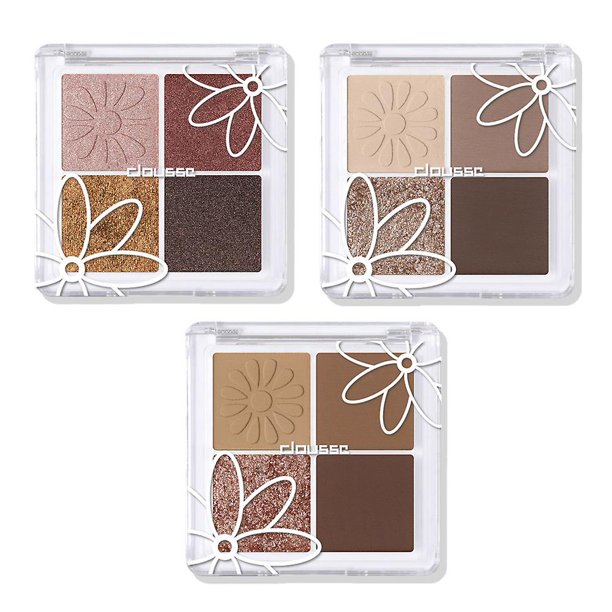 Cuarteto de sombras de ojos con tonos nacarados y mate, de larga duración y a prueba de manchas, perfecto para el maquillaje diario de los estudiantes.