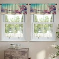 thumbnail image 2 of LALILO Kitchen Curtain Valance Colorful Apple Blossom Tree Rod Pocket Window Curtain 52"x 18" Set of 2, 2 of 5