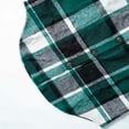 thumbnail image 4 of CCRFTGI Women's Vests Flannel Plaid Tweed Shacket Casual Lapel Neck Sleeveless Cardigan Trench Coat Top Warm Winter Long Button Down Shirt Jacket Dark Green S, 4 of 9