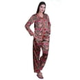 thumbnail image 2 of Moomaya Ensemble de Pyjama à Boutons pour Femmes, Pantalon de Nuit à Col Cranté, Tenue de Détente, 2 of 6