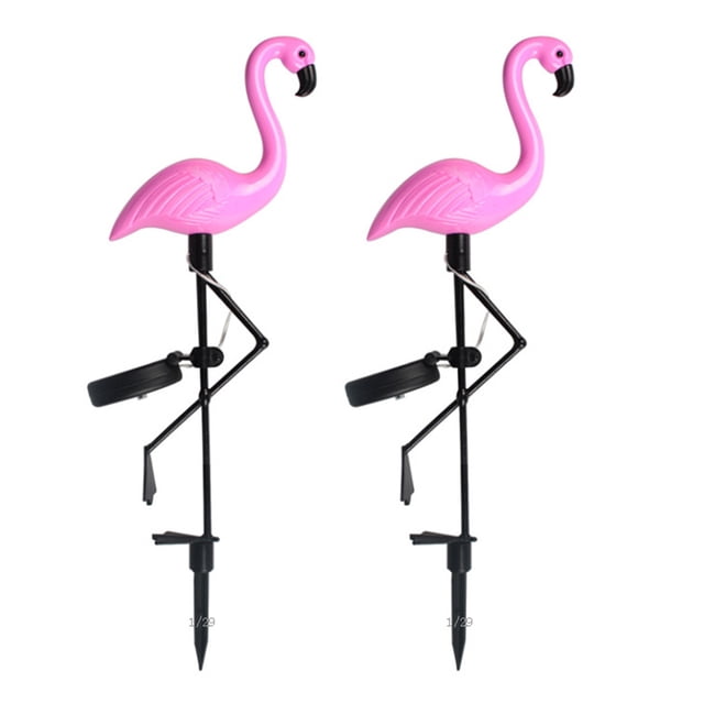 Paquete de cajas Pink Flamingo Solar Outdoor LED Luces de césped Luces de pila decorativas Pink Flamingo Garden Pile Adepaton CPB-US-DYP156