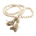 thumbnail image 3 of Gbayxj Rustic 58in Wood Bead Garland with Tassels - Farmhouse, Boho, and Country Decor, 3 of 10