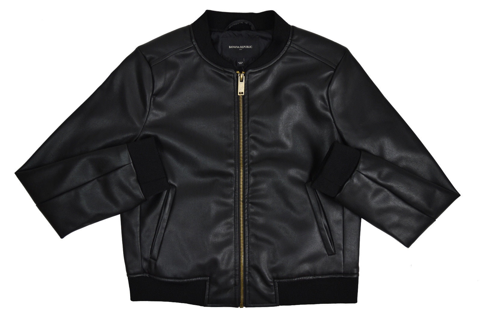 Brooks Brothers - New Banana Republic Womens Black Faux Leather Bomber ...