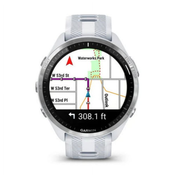 Garmin Forerunner 965 GPS Running Smartwatch (White) with Charger