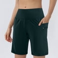 thumbnail image 2 of Kopltyrfg Women's High Waisted 9" Shorts with Zipper Pockets Athletic Workout Long Shorts for Women Knee Length Navy 2XL, 2 of 6