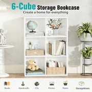 Simple Deluxe 8 Cube Storage Organizer, 4 Tier Stackable Bookshelf, Open Cube Bookshelf with 4 Removable Back Panels, Suitable for Living Room, Bedroom, Home Office, 47.7" L X 11.6" W X 24" H, White
