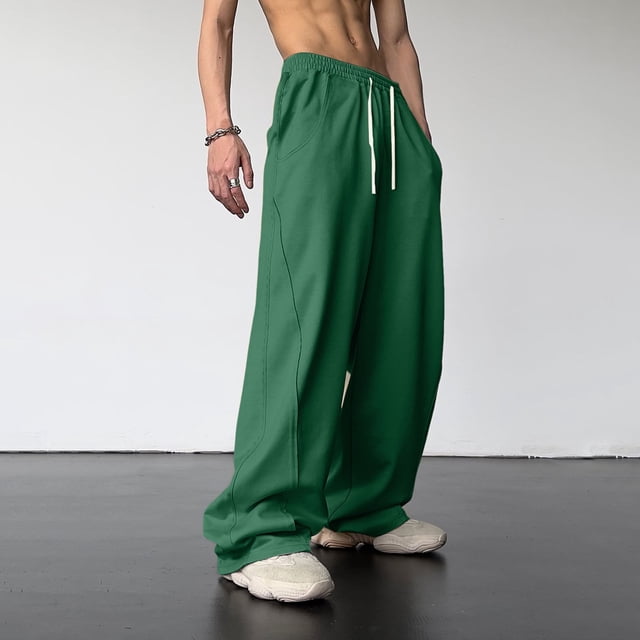 Pantalons Décontractés pour Femmes, Taille Haute, Jambes Larges, Design Polyvalent pour Usage Quotidien et Style de Rue sur Plateformes